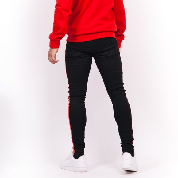 Sixth June black skinny jeans with red stripe - Picture 8 of 9